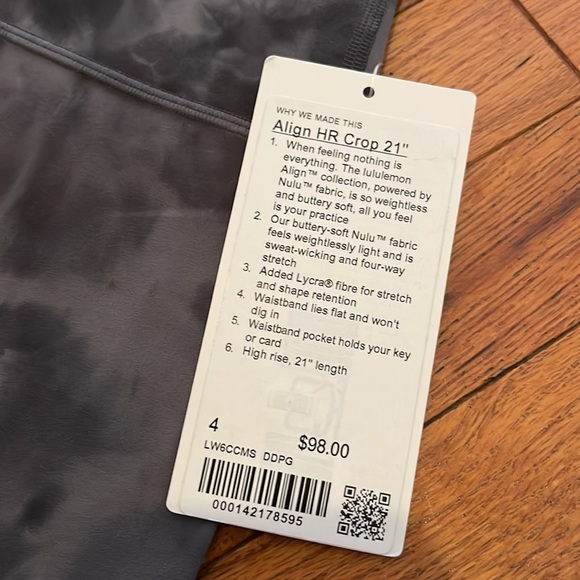 NWT lululemon align HR crop 21” diamond dye pitch grey graphite grey - Picture 14 of 15